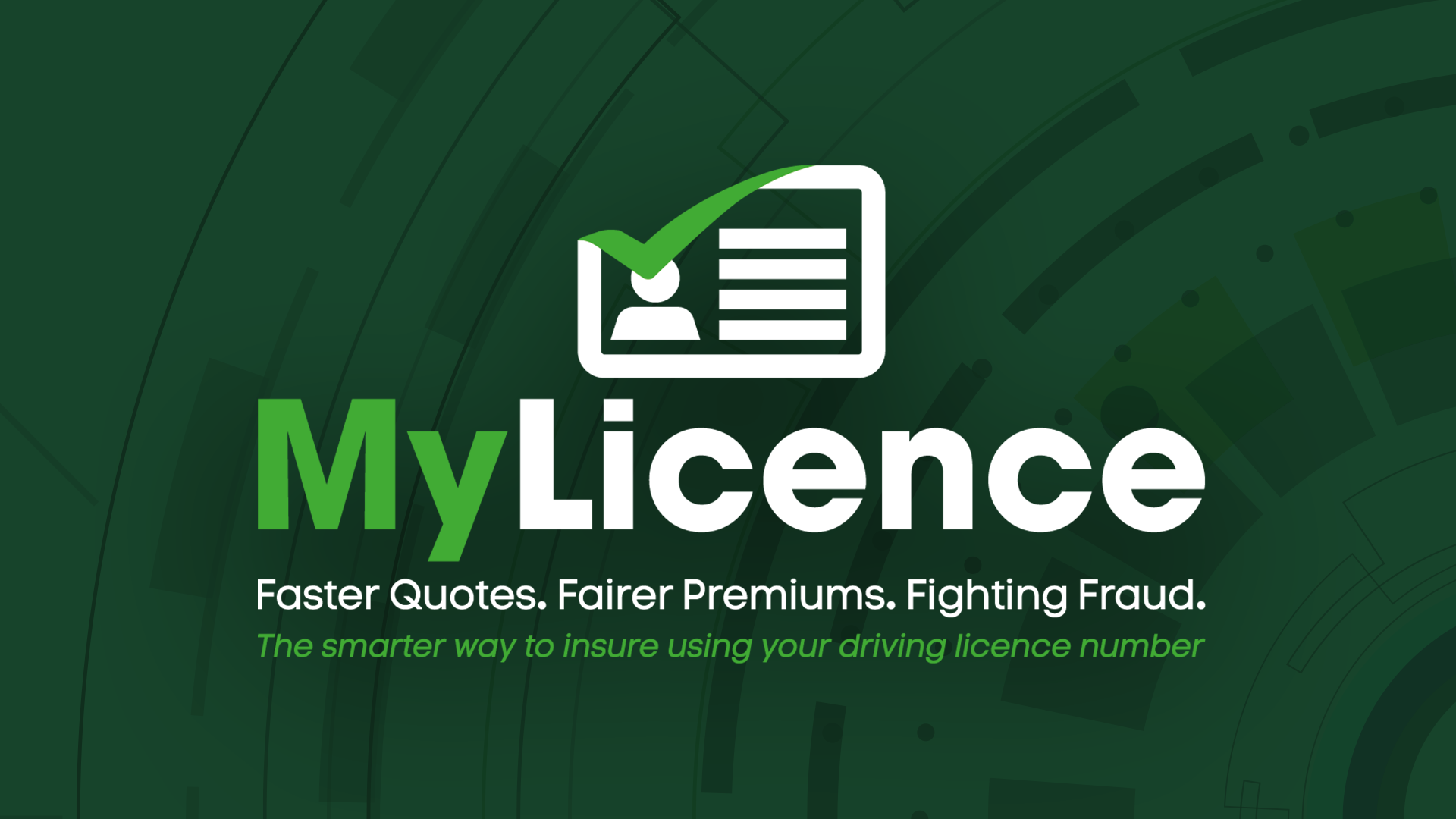 MyLicence logo on dark green background