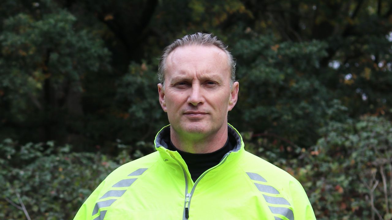 A man looking into the camera.